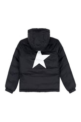 Hooded full-zip down jacket